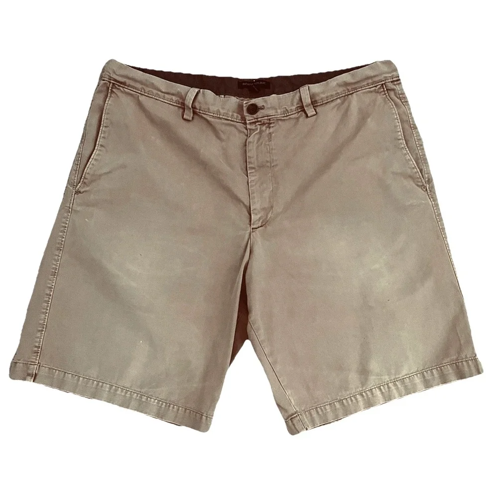 Banana Republic Men's Chino Work‎ Shorts Size 38 Khaki Tan Logo *See Notes
